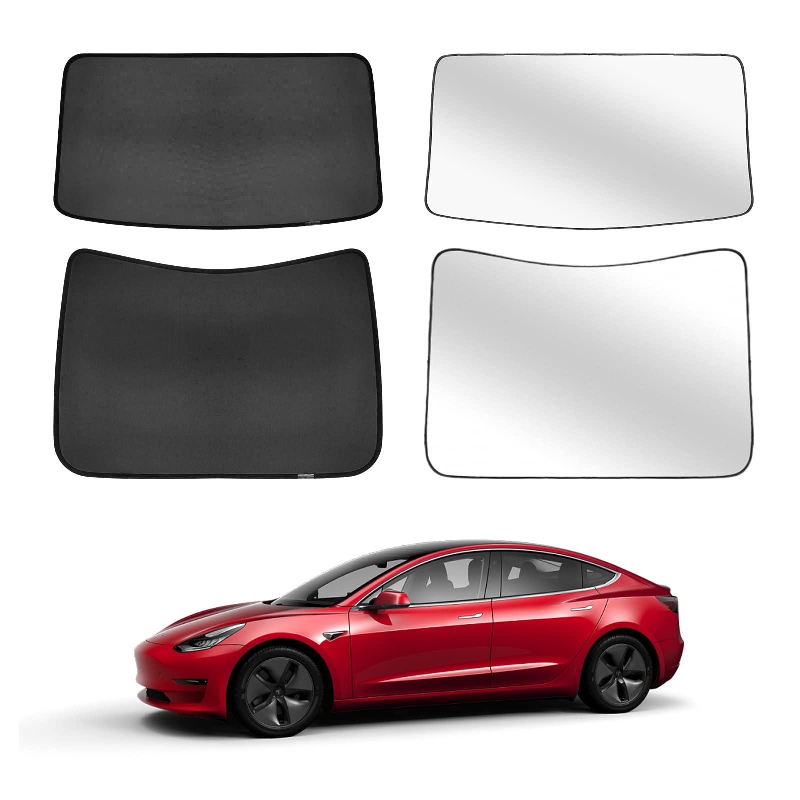 Photo 1 of HANSSHOW Tesla Model 3 Accessories Sunshade Sunroof for Model 3 2021 2022 Tesla Glass Top Window Roof Sunshade Insulation UV Rays Protection (Black or White)