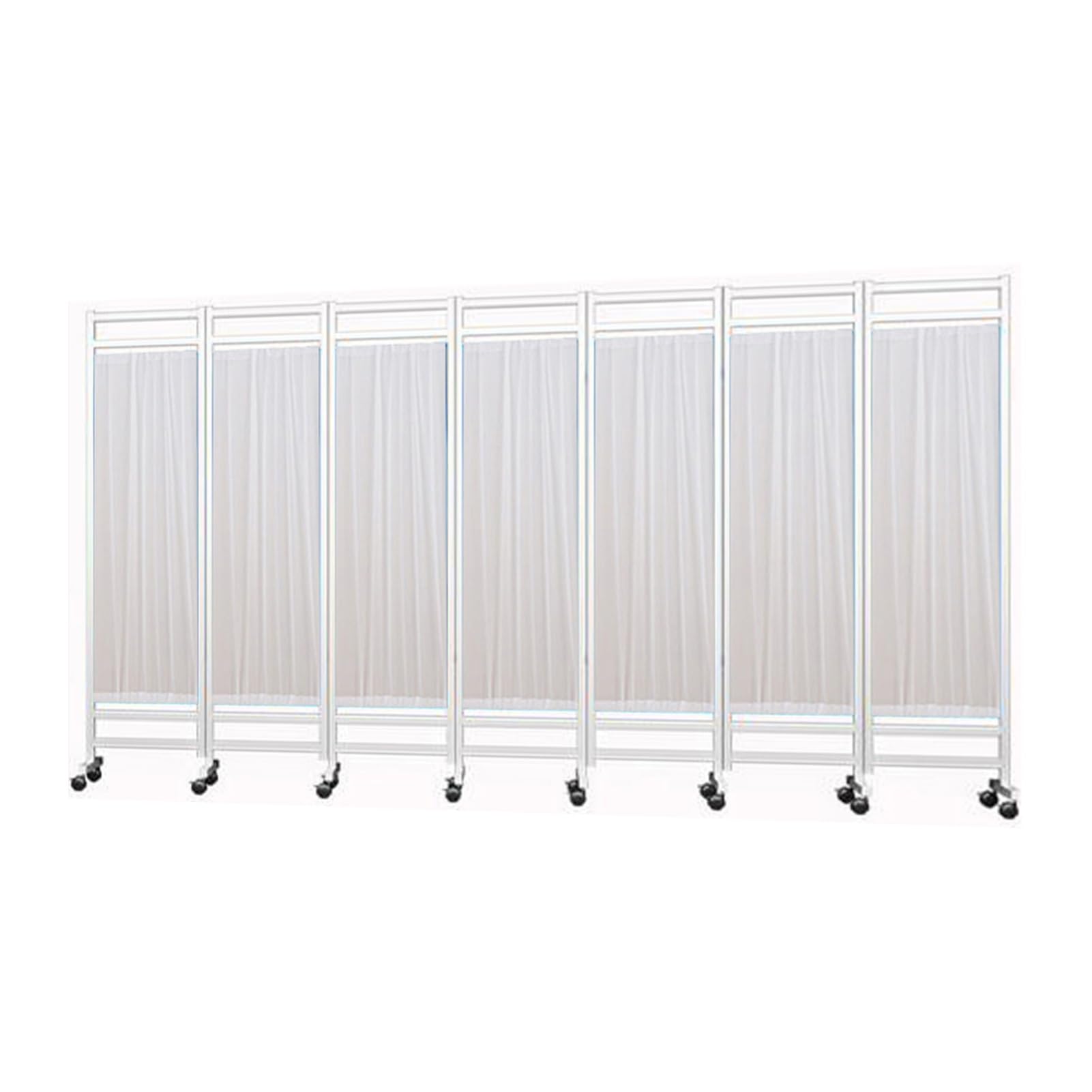 7-Panel Portable Medical Privacy Screen/Room Divider – Freestanding Partition For Hospital Wards, Beauty Salons, And Wellness Centers; Space-Saving Foldable Iron Frame(Color-2)