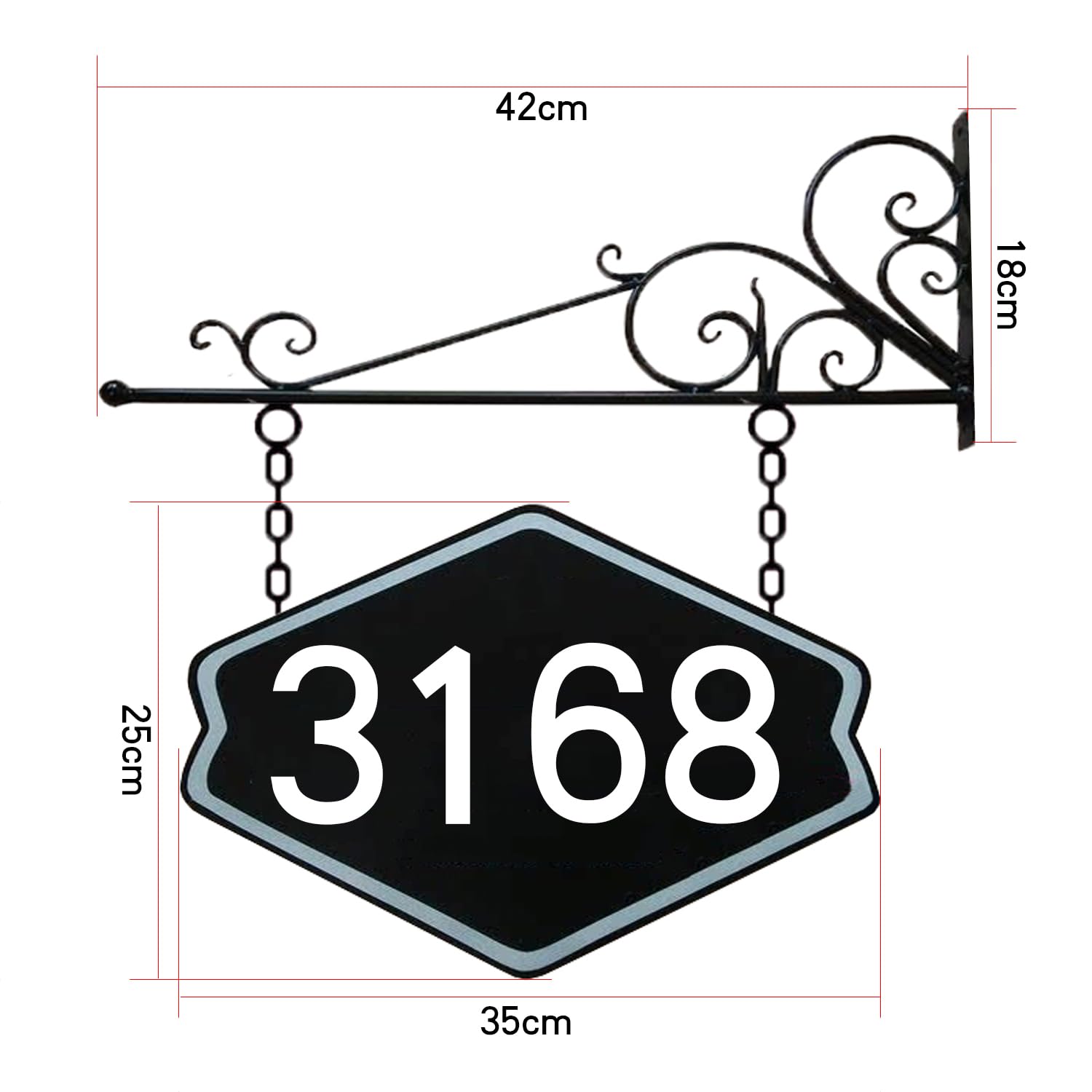 Letrero de Dirección Personalizado Con Soporte de Pared, Placas de Dirección de Casa de Hierro, Letrero de Dirección Con Tornillos, Letreros Colgantes Metal Para Casa, Agregar Texto de Doble Cara