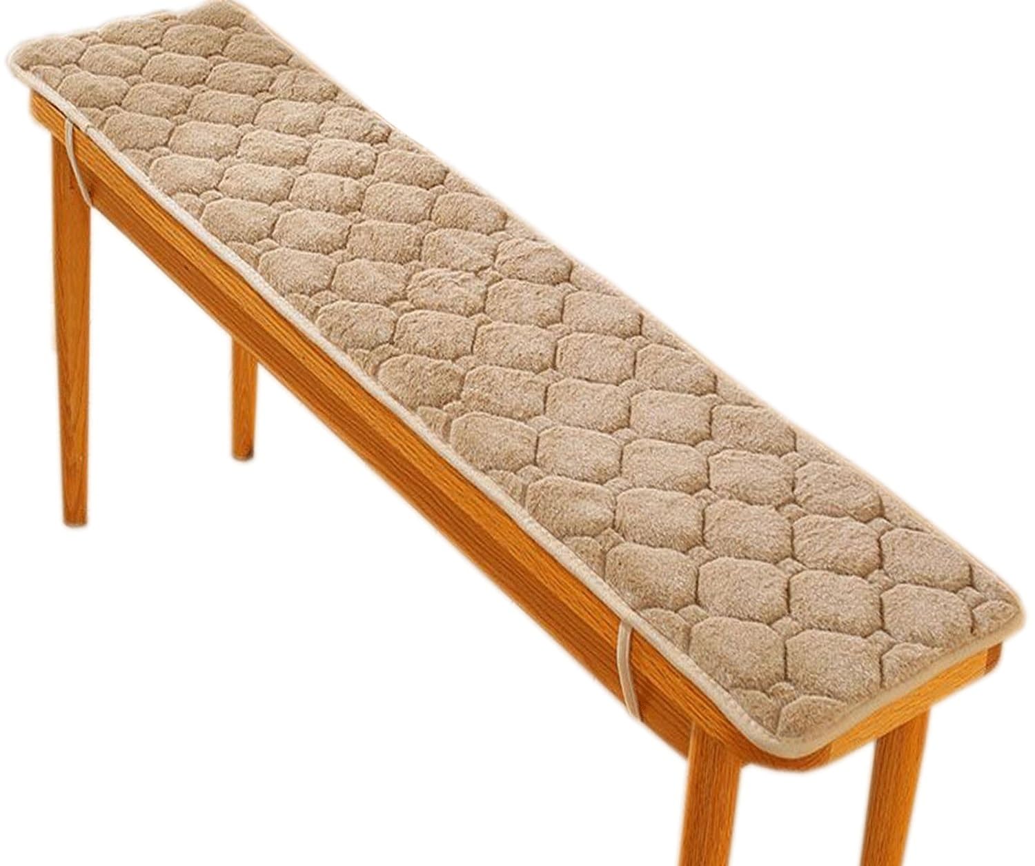 BEITUOPI Indoor/Outdoor Bench Cushions, 48/40/60 x 12/14/16/18 inch Garden Patio Cushions, 2/3 Seater Bench Seat Pad with Ties, for Long Chair Swing