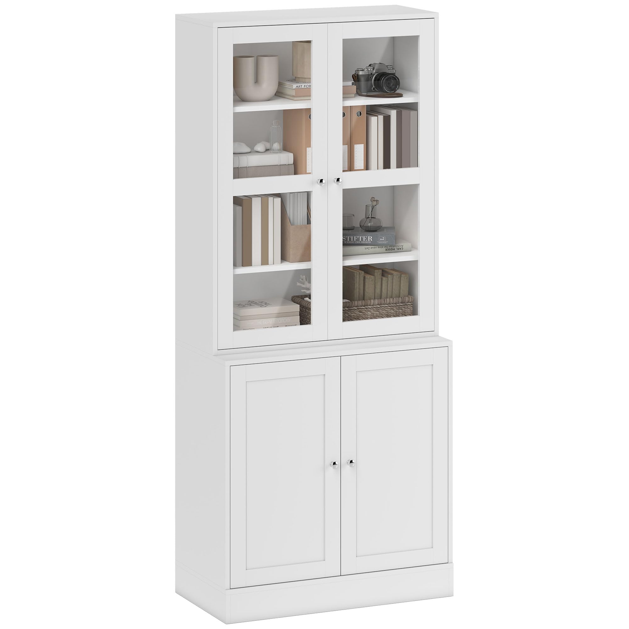 Homcom Unisex White Modern Bookcase Display Storage Unit In
