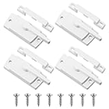 4 Pcs Window Locks, Replacement Window Locks, Sliding Window Sash Locks, Durable White Cam Locks for Single and Double-Hung Windows, Secure Vertical and Horizontal Sliding Window Installation