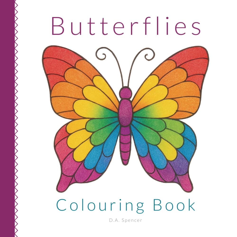 Butterflies Colouring Book: 39 easy to colour Butterflies with intricately patterned wings for kids and adults (Relaxing Adult Colouring Books for Creative Relaxation, Stress Relief and Mindfulness)