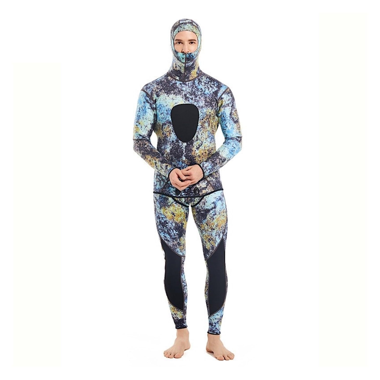 Muta Muta da uomo in neoprene 1,5/3 mm con cappuccio, calda muta caccia, pesca, surf