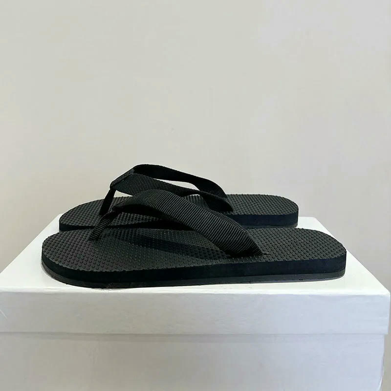 Chanclas Sandalias del Dedo Pie Dividido De Las Mujeres - Zapatillas Planas Cuero Genuino, Diapositivas Verano Casuales Fondo Grueso, Zapatos Playa Vacaciones Al Aire Libre-marrón-35