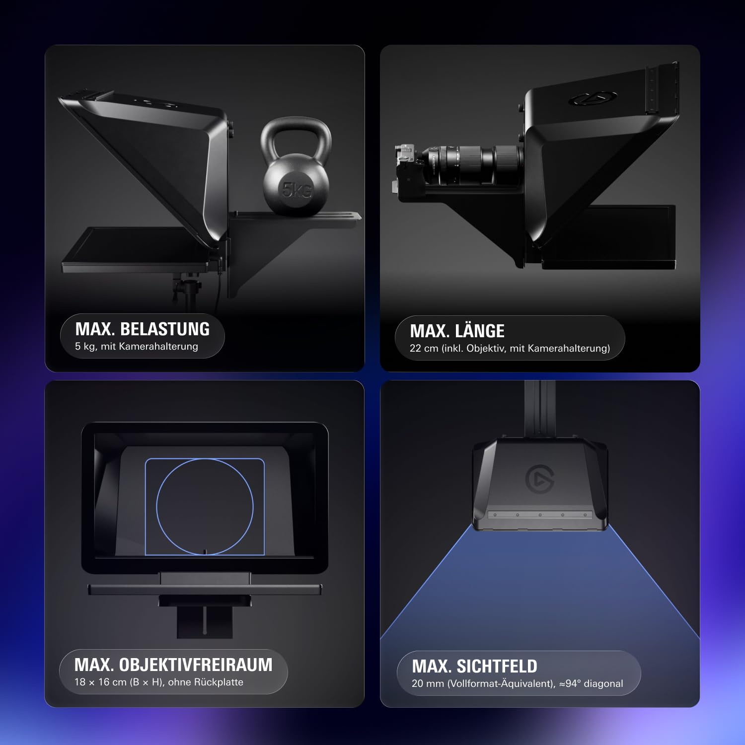 Elgato Prompter XL, vollformatiger Teleprompter, abnehmbar | 15,6-Zoll-Display abnehmbar, Full HD, doppelt als Konferenzmonitor, DSLR, spiegellos, USB-C 3.2