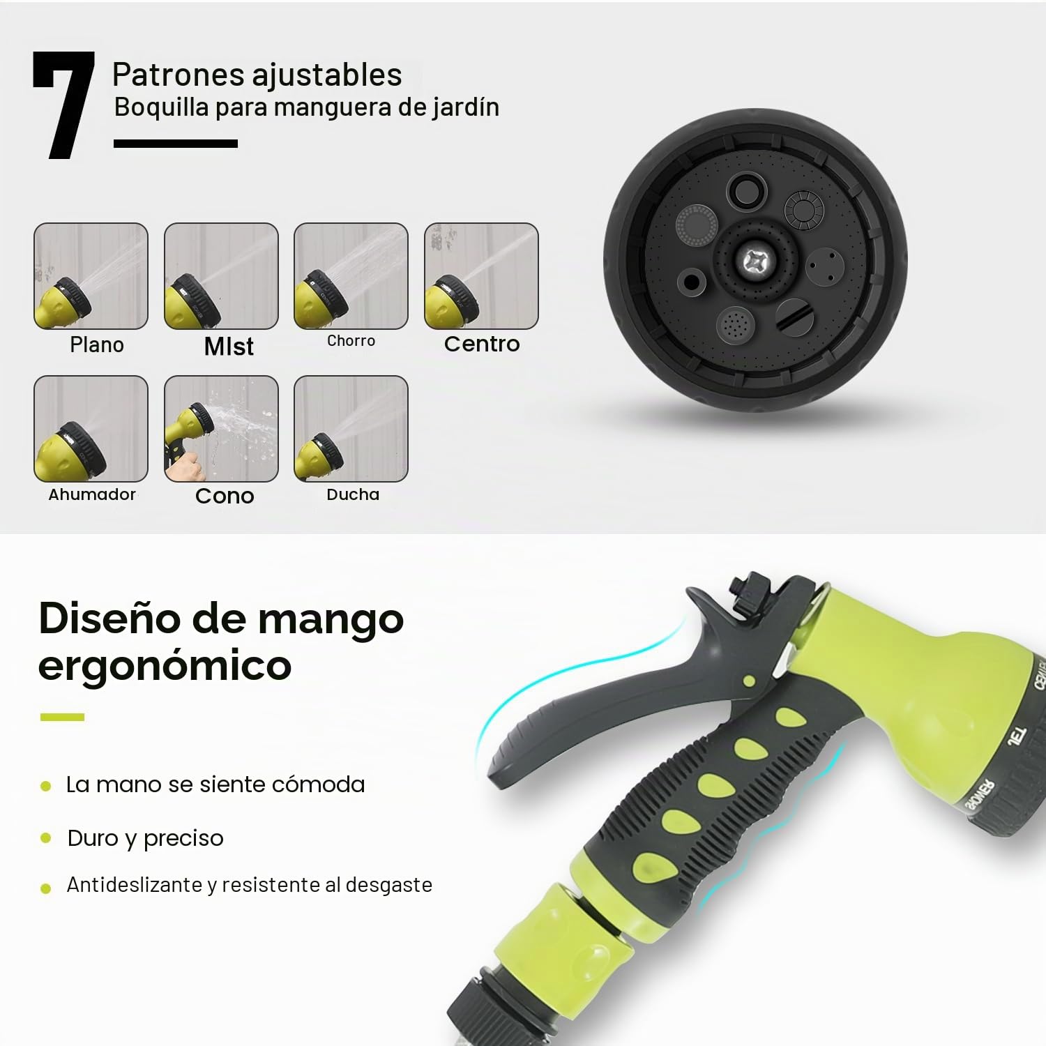 Carrete de Manguera de Jardín, DEWINNER Carrete Automático de Montaje en Pared con Boquilla de Pulverización, Soporte de Rebobinado Automático, Servicio Pesado, Manguera de 20+2M Riego Al Aire Libre