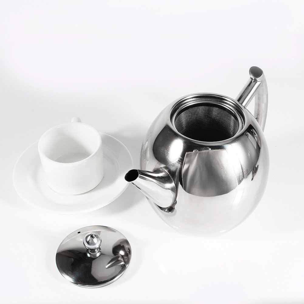 Théière Inox 1L Avec Infuseur - Marocaine Pour Thé Et Café