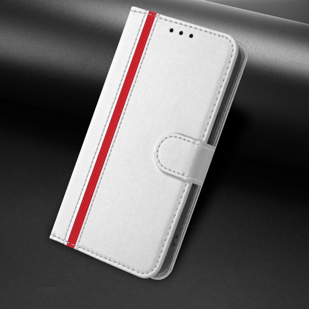Generic Étui compatible avec Xiaomi Redmi Note 11 4G / Note 11S 4G / Note 12S 4G (couleur : argent) antichoc motif ligne latérale portefeuille en cuir à rabat arrière