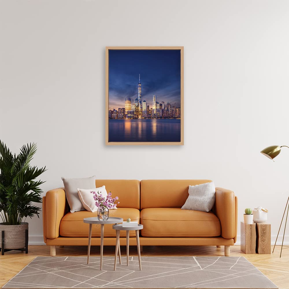 Xtreme Skins Wooden Floater Framed Canvas - Wall Decor for Living Room, Bedroom, Office, Hotels, Drawing Room (22in X 34in) - New York City Beauty