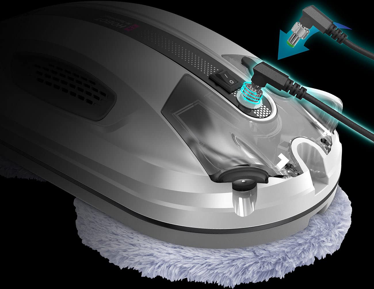 Scheibenwascher Roboter: HOBOT-R3 Profi-Fensterputz-Roboter mit Dual-Sprüh-Funktion, App (Smarter Fensterputzroboter, Scheibenputzroboter, Apple iPhone Ladekabel)
