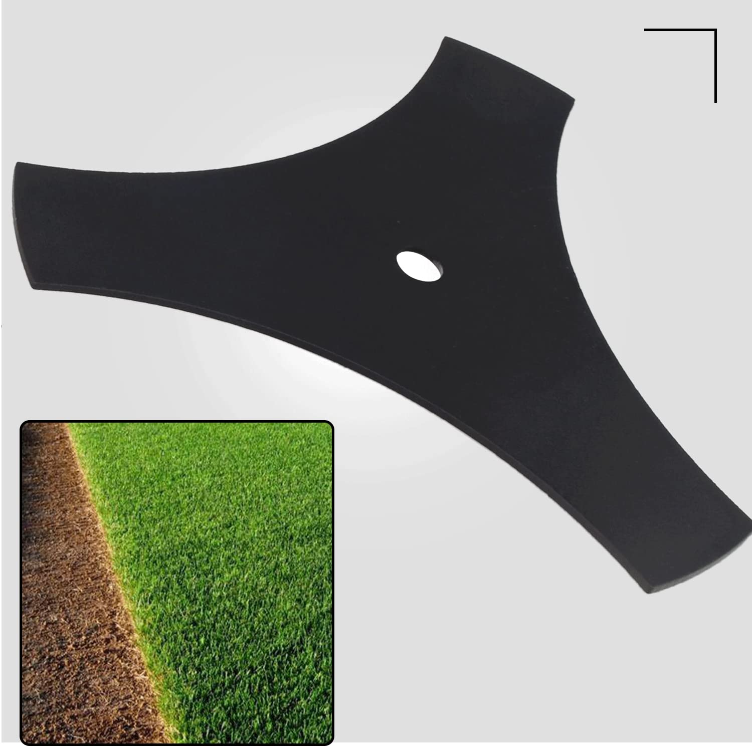 Karbay Hoja de bordeadora de 3 puntas (agujero central de 9 x 1/2 pulgadas) compatible con SWLE0799 79 cc Walk Behind a gas, reemplaza 4540020800