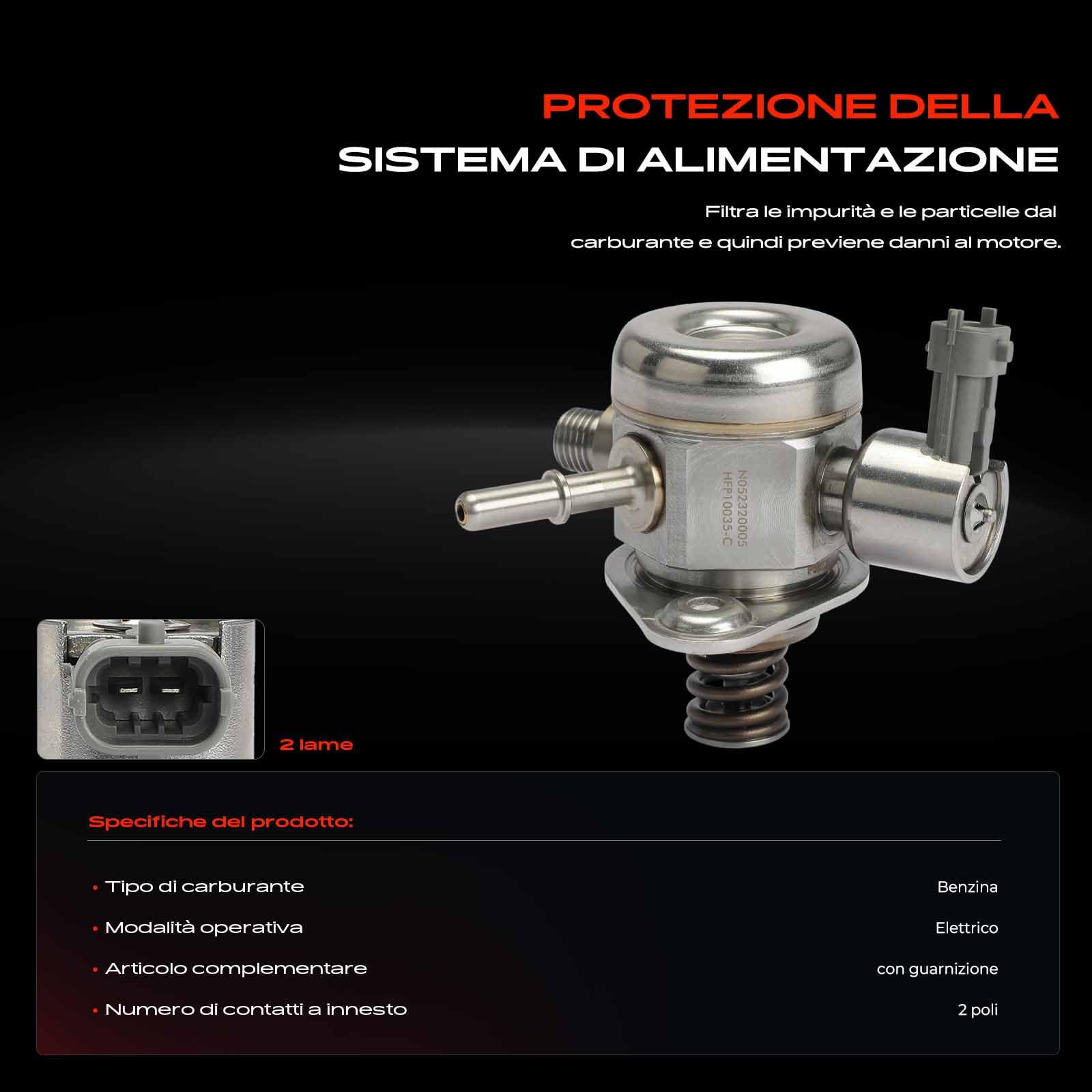 Frankberg Pompa del carburante ad alta pressione Compatibile con Ecosport 1.0L Focus III Turnier 1.0L Fiesta VII HF HJ 1.0L Fiesta VI CB1 CCN 1.0L B-Max JK 1.0L Replace# HM10035