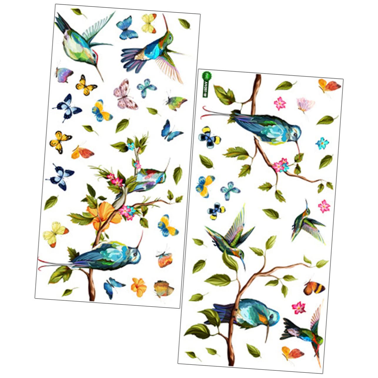 GLEAVI 3 Set Adesivi Statici per Finestre con Design Primaverile Uccelli e Farfalle Decorazioni Adesive per Specchi Facili da Applicare e Rimuovere per Festive e Calde