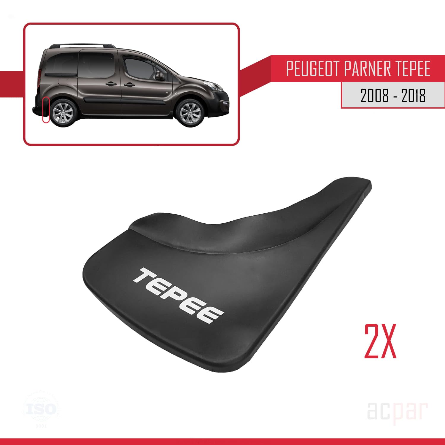 Błotniki przeciwbryzgowe do Peugeot Partner Tepee błotniki przednie + tylne 4 szt. zestaw