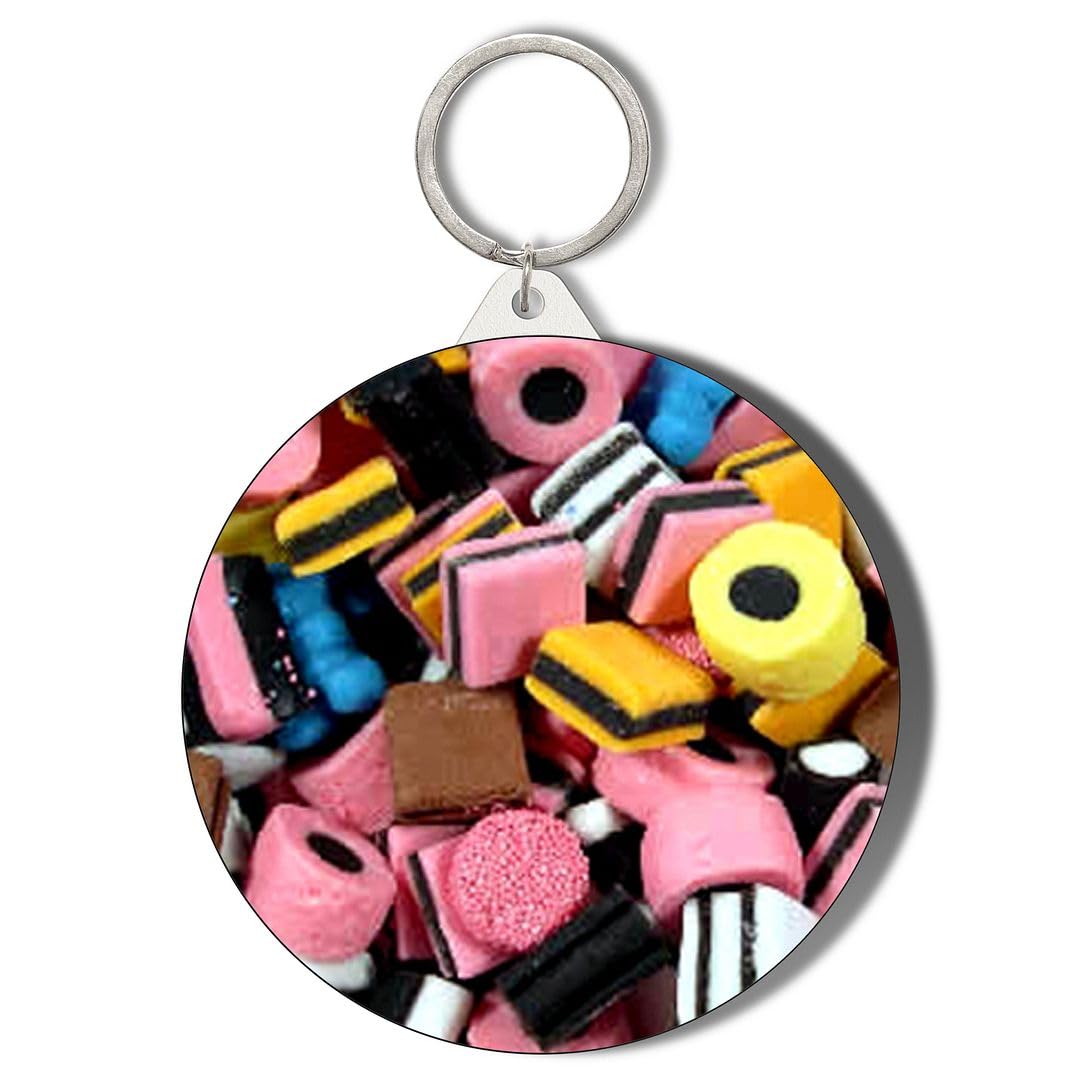 Gift Insanity White Liquorice 45Mm Short Chain Mirror Keyring
