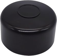 SKIR'CO Tapones para postes de valla, tapas redondas de plástico negro de 48,3 mm para postes de valla redondos, cubiertas de postes de valla, color negro RAL 9005 (30 unidades)