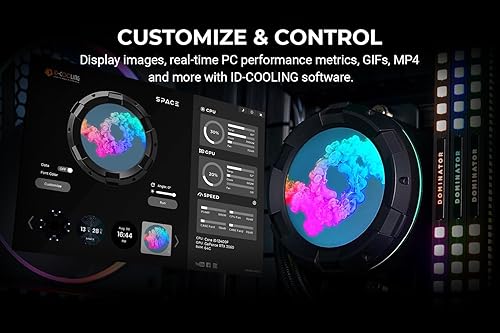 Miniatura 10 de ID-COOLING SL240 Enfriador líquido de CPU blanco con pantalla, pantalla LCD personalizable de 2.1 pulgadas para imágenes o métricas de rendimiento,