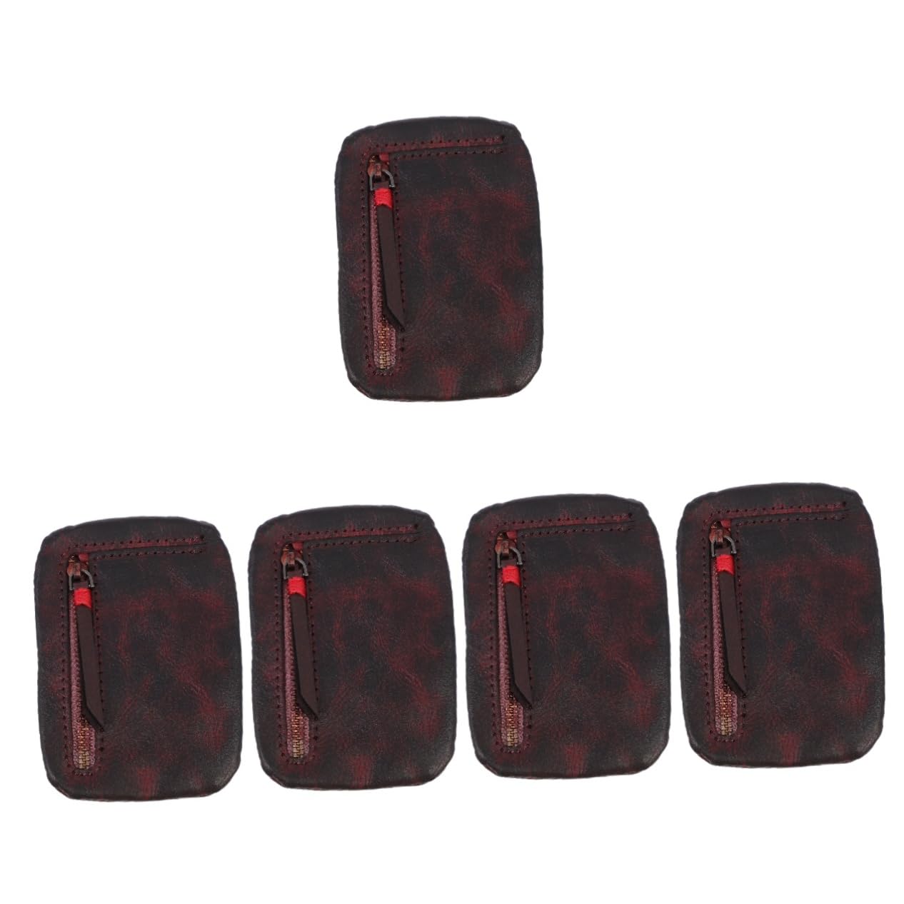 Hemobllo 5piezas Bolsa De Almacenamiento Multifuncional para Auriculares y Cables Organizador De Cables y Tarjetas para y Uso Color Marrón De Cuero Vegetal