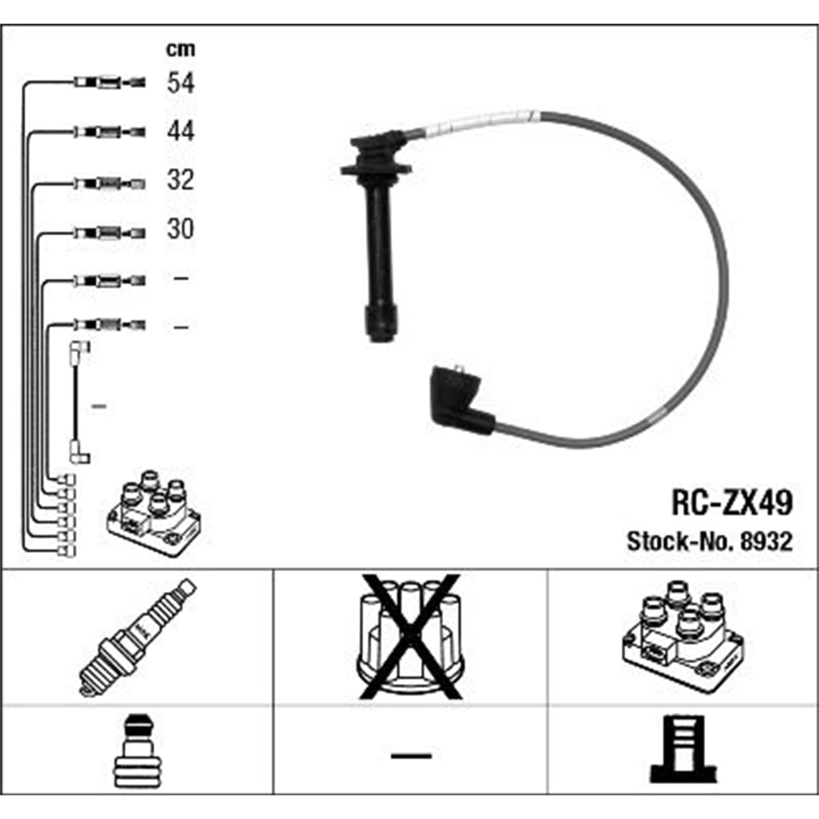 Złączka kabla zapłonowego NGK RC-ZX49, 8932