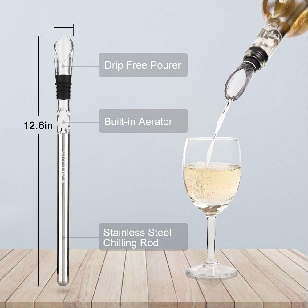 Secura Premium Wine Aerator Decanter with Wine Pouring Spout Chilling