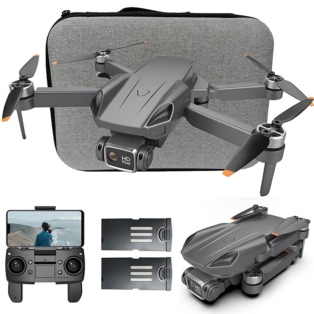 RC Quadcopter with GPS+Optical Flow Positioning Drones with 4K HD Dual Camera for Adults GPS Drone with brushless Motor Foldable FPV GPS Drones with 2 Batteries for 50 Min Flight(Grey)