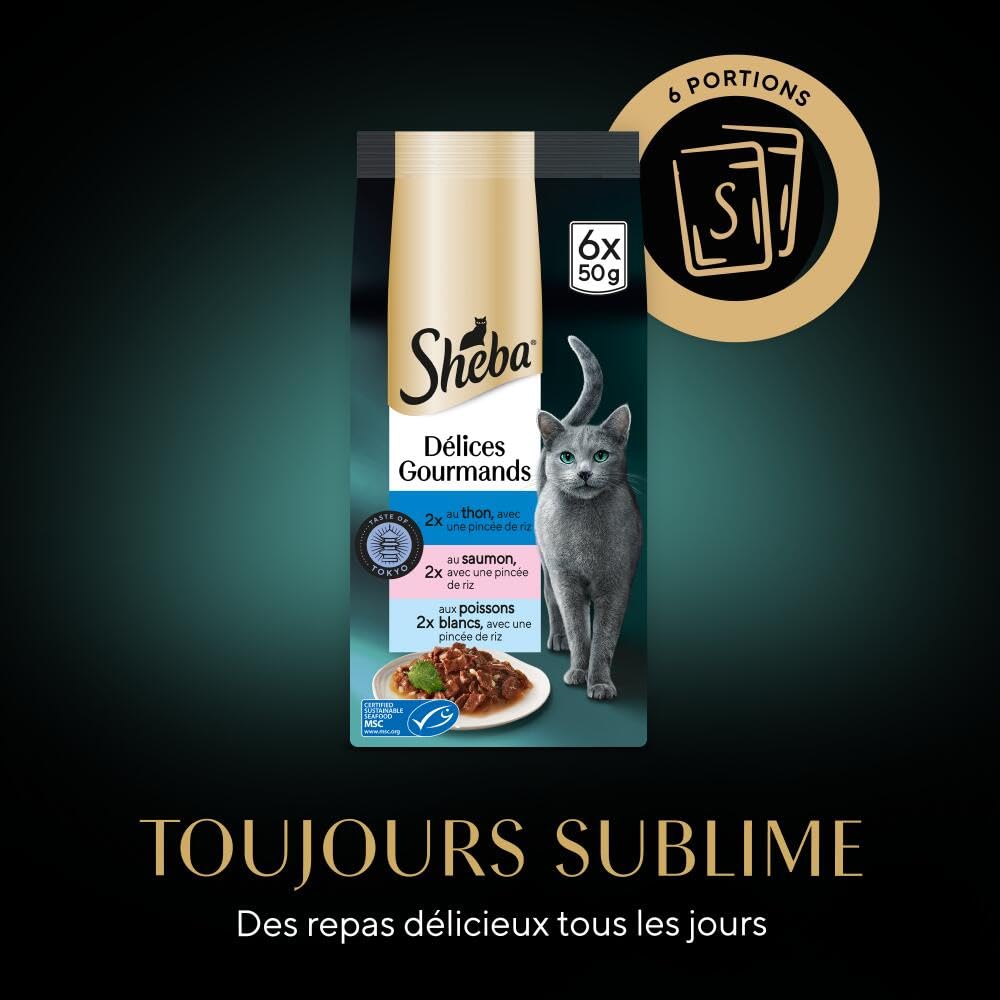 SHEBA Délices Gourmands Sachets fraîcheur 6 x 50g Taste of Tokyo