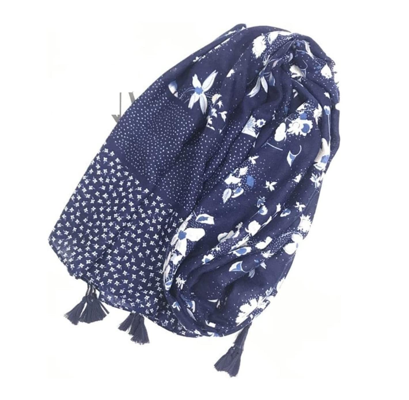 Bufandas Mujer Invierno Bufandas Chal Suave Ligero Lunares Floral Algodón Lino Bufanda Borlas Chal Bufanda Suave