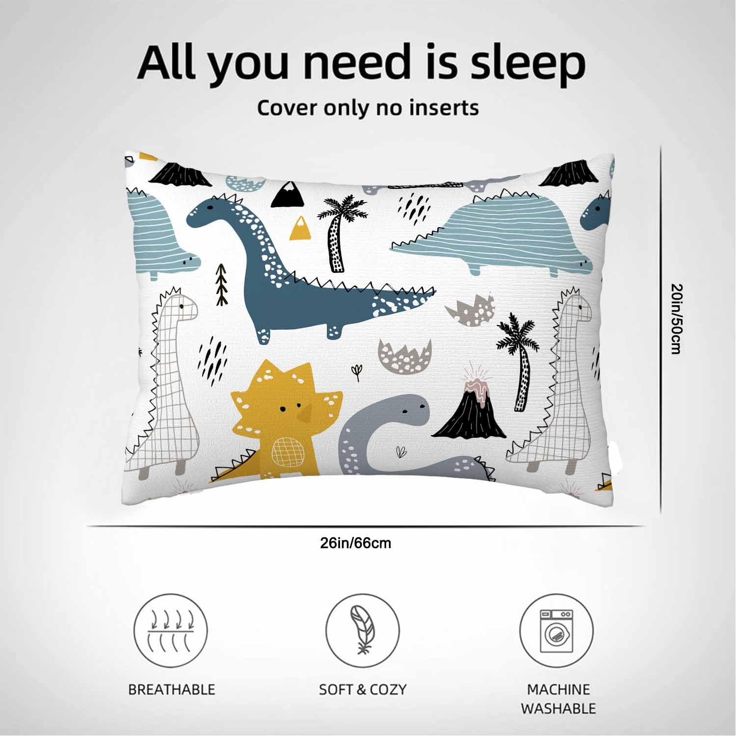 Jack Dempsey Needle Art Jungle Train Child's Pillowcase, white