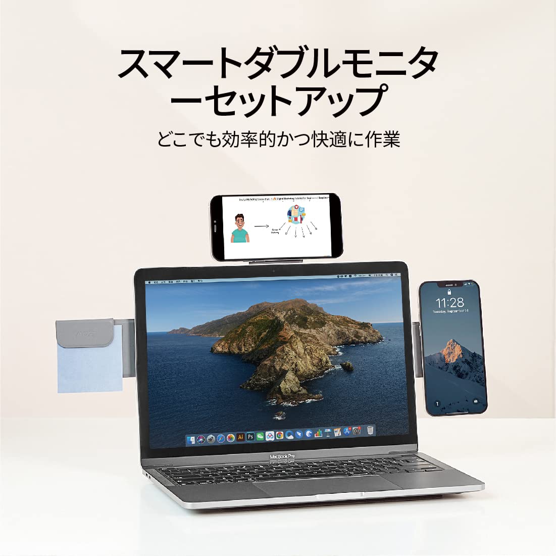 Amazon.co.jp: タブレットからノートパソコンクリップ MOFT スマホ 