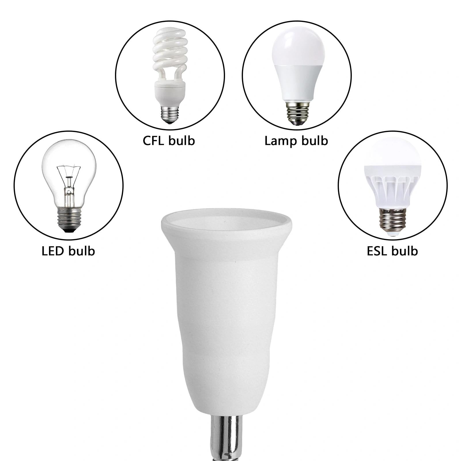 HENGBIRD 2 x adapter E27 – elastyczna lampa typu łabędzia szyja do gniazdka z wtyczką UE, oprawa 20 cm z wtyczką, odporna na wysokie temperatury PBT do czytania LED