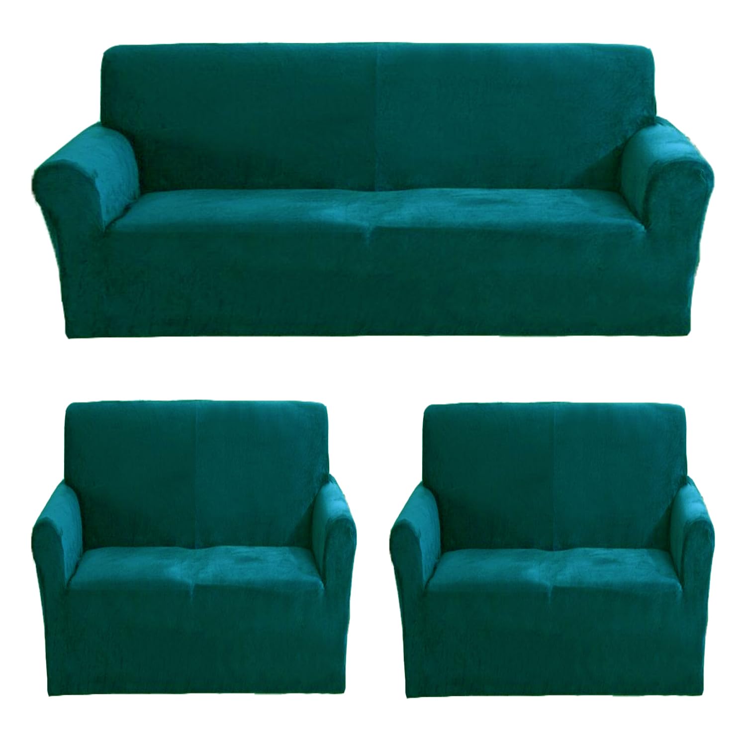 Gifts Island® Premium Velvet Sofa Cover 3 Seater and 2 Seater Fully Covered Universal 5 Seater Sofa Cover Non-Slip Sticky Elastic Stretchable Slipcover Protector for (3+1+1 Seater), Teal Green (B0D94F6QWG) Amazon Price History, Amazon Price Tracker