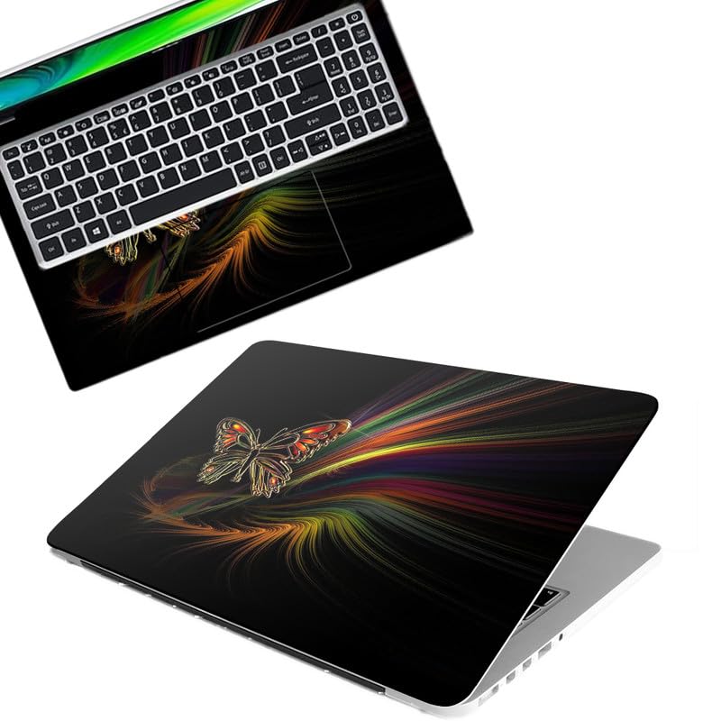 Butterfly D6 Full Body Vinyl Laptop Skin/Sticker/Cover Upto 15.6 Inches Laptops Laminated-Removable-HD Quality Compatible for Hp-Dell-Sony-Lenovo-Asus etc.(15×10 Inches)