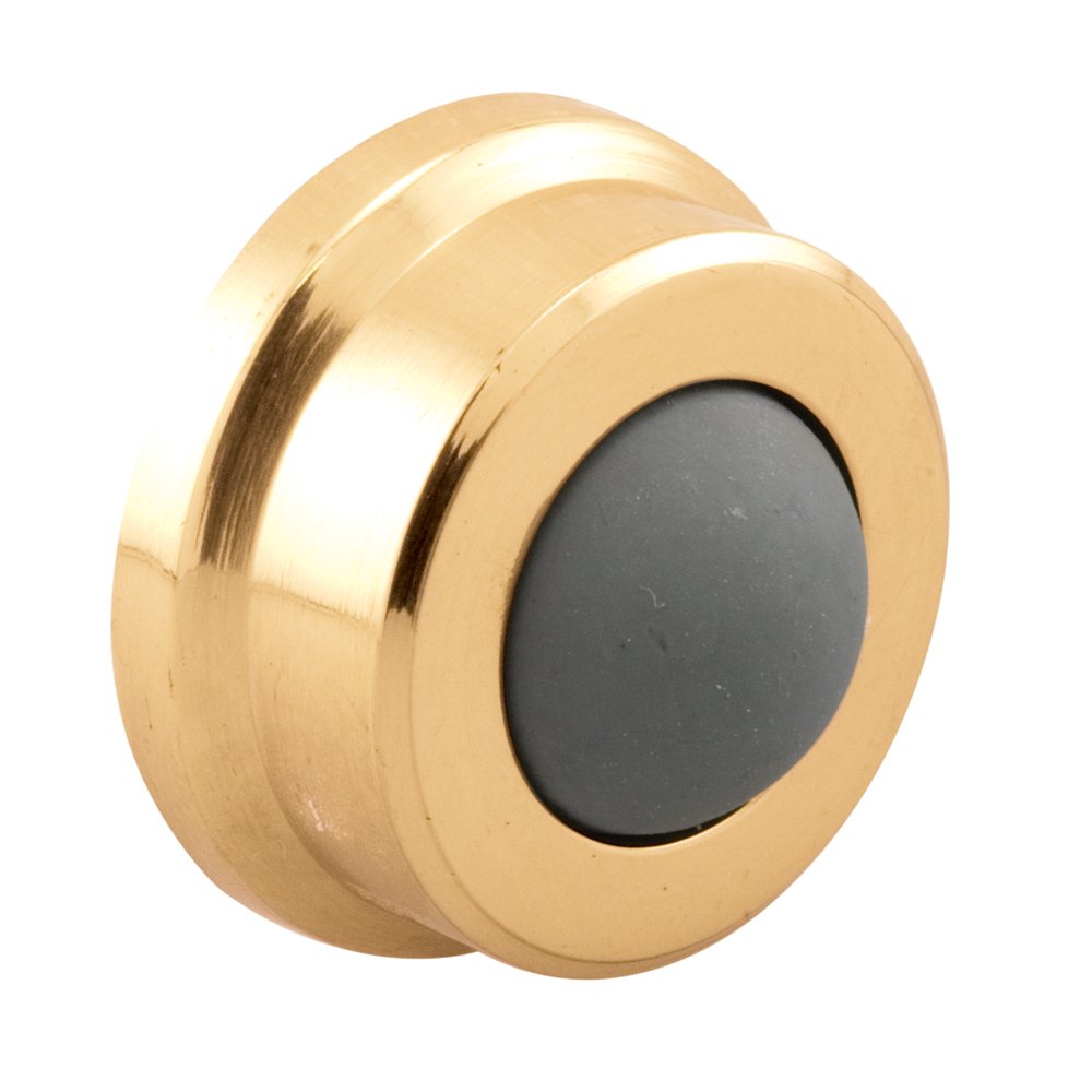 Prime-Line J 4570 1 In., Cast Brass, Bright Brass, Wall Stop with Convex Bumper (Single Pack)