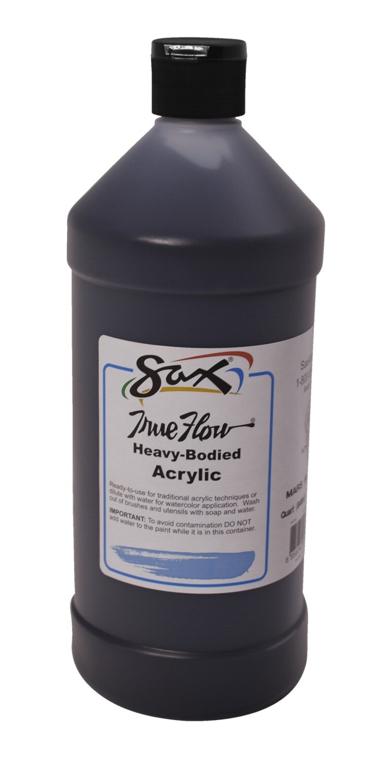 Sax True Flow Heavy Body Acrylic Paint, 1 Quart, Mars Black - 409797, 32 Fl Oz (Pack of 1)