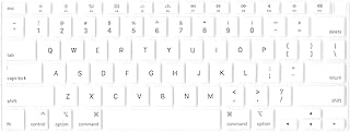Se7enline Compatible with MacBook Air Keyboard Cover 2023 2022 2021 2020 2019 2018 New 13 inch Protector for MacBook Air 13-Inch Touch ID with Retina Display. M1 A2337/A2179 US Layout,White