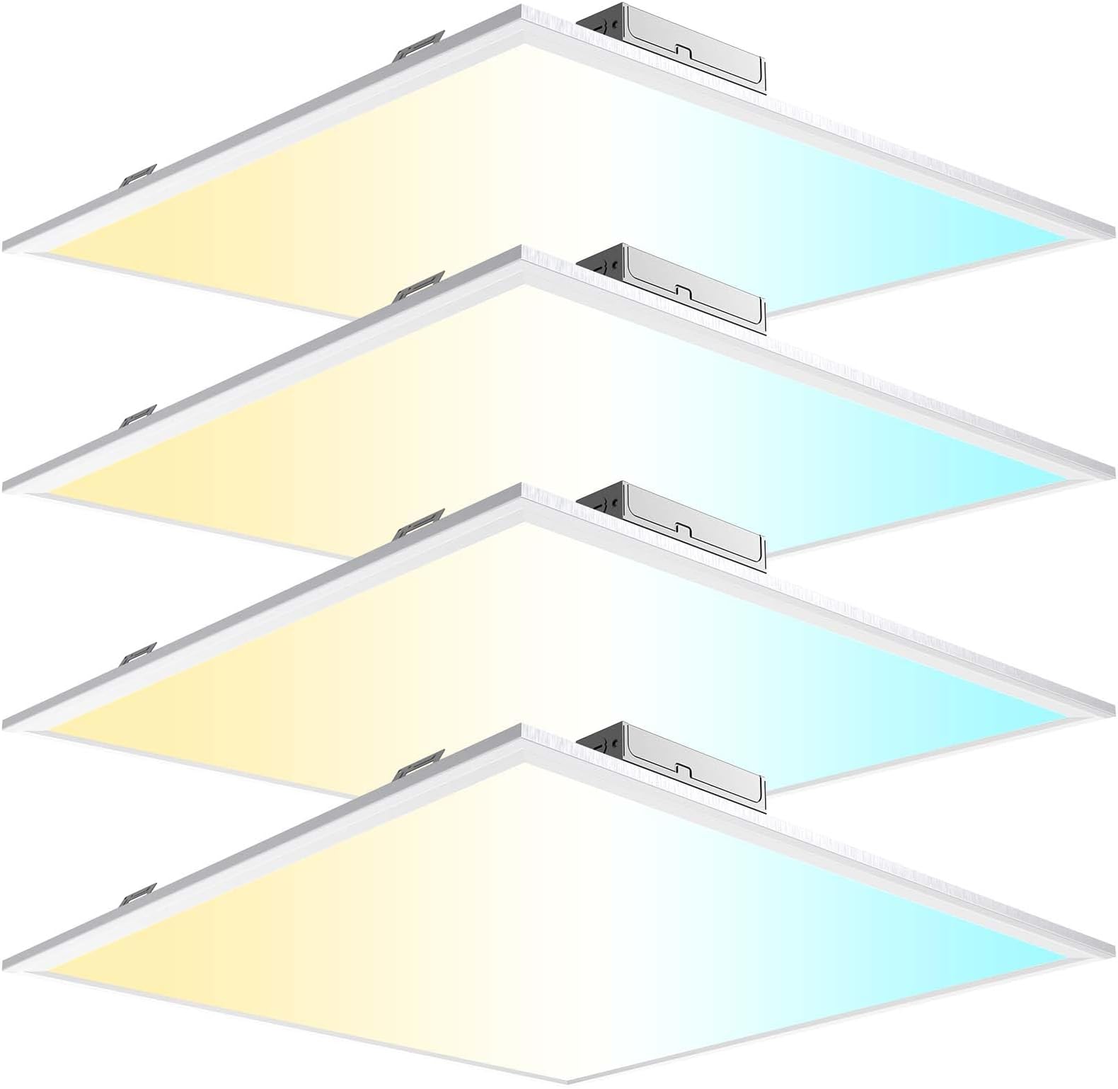 AIKVSXER 40W 2x2 Led Flat Panel Light - 4 Pack 4400LM Color Switchable 3000K/4000K/5000K, Dimmable Recessed Led Drop Ceiling Lights Fluorescent Replacement, 2x2 LED Light Fixture for Office, Home