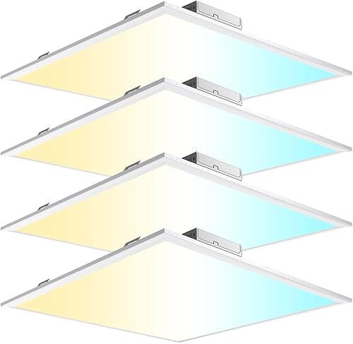 AIKVSXER Luz LED de panel plano de 2 x 2, 40 W, 3000 K4000 K5000 K, cambio a través del interruptor de pared, 4400 lm Triac regulable 2x2 LED, techo