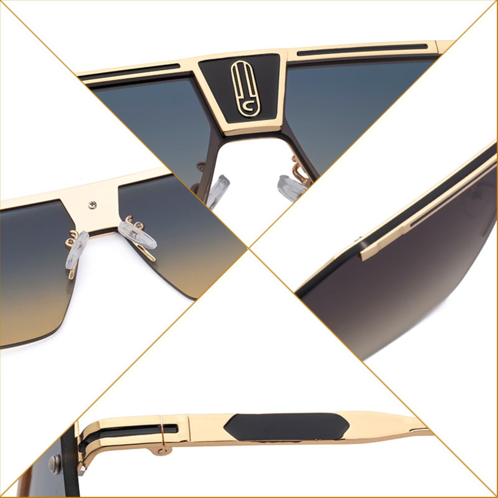 Leichte Retro-Sonnenbrille Für Männer Sonnenbrille Mit Nasenpolster Aus Kunststoff Autofahren Angeln Golfen Strandsonnenbrille