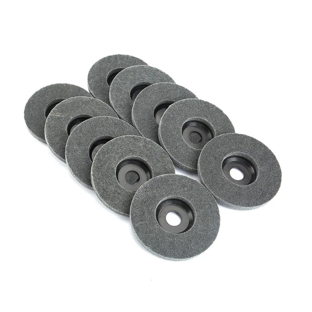 herramienta de corte de precisión ircular Disco abrasivo de fibra de nailon no tejido for pulir metal y acero inoxidable (5 unidades, 4,5 pulgadas)(10Pcs 4.5 inch)
