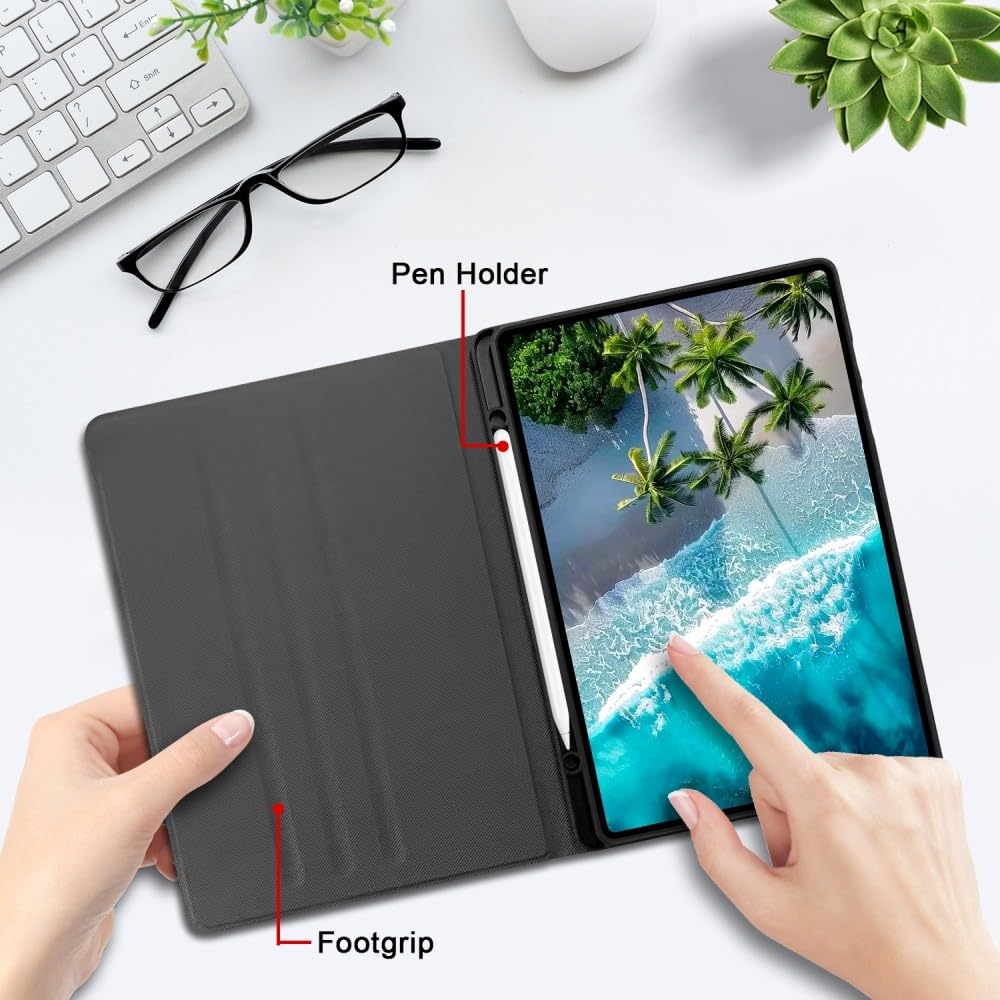 Kompatybilny z Honor Pad 10 HEY3W00 HEY3W10 12,1 cala 2025 (wzór: Charm Lotus) Etui premium ze skórzaną klapką ze wzorem