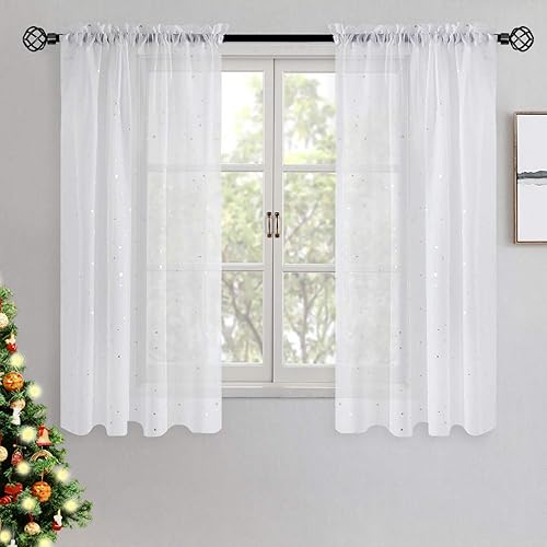 Silver White Voile Curtains Amazon Co Uk