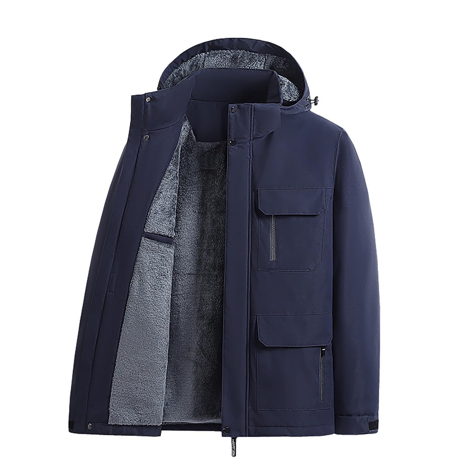 Veste imperméable Softshell pour homme, veste à capuche décontractée avec doublure en polaire, veste de course tactique militaire, travail, pêche, chasse, escalade pour l'automne et l'hiver