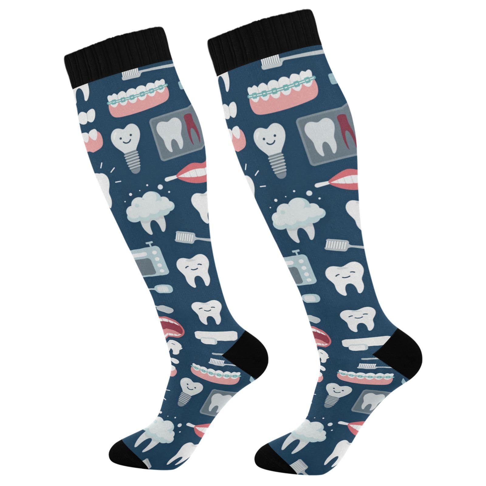 Compression Socks for Men and Women Circulation Wide Calf Knee High Socks Support for Running Medical Travel