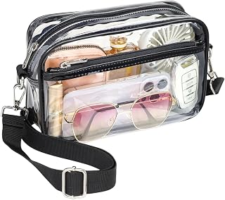 PROUDME Women’s Clear Transparent Sling Bag – Clear PVC Crossbody Purse with Adjustable Strap & Zip Closure, Stadium-Appro... Price In India