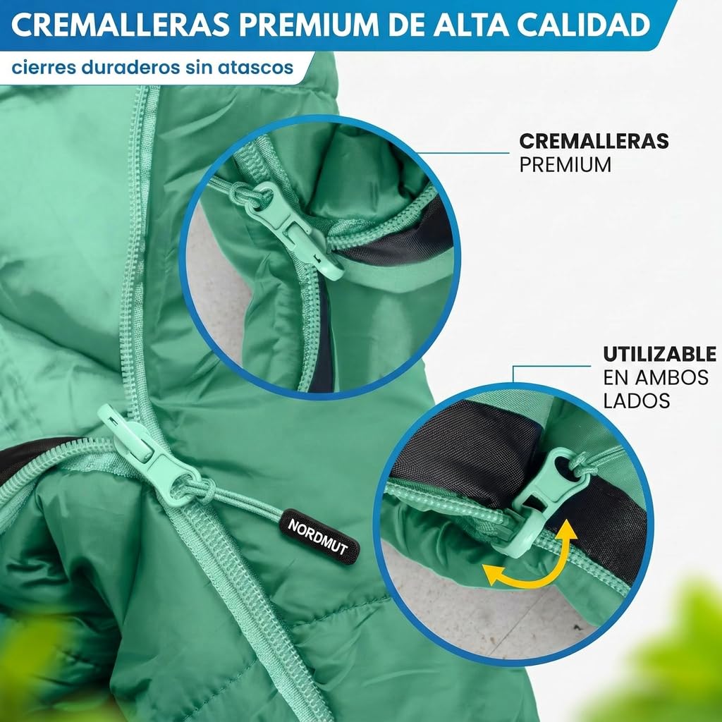 NORDMUT® Saco de Dormir niños – Crece con el niño para protección fiable contra el frío – Materiales no tóxicos – 3 Estaciones niños (200 gsm) para Aventuras al Aire Libre