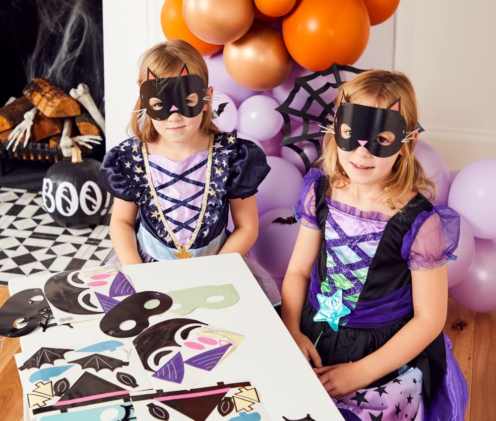 Amscan 9912229 - Kids DIY Decorate Your Own Halloween Paper Masks - 8 Pack