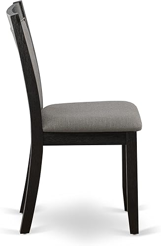 Vista 7 de East West Furniture HBMZ5-AB6-50 - Juego de comedor de 5 piezas, incluye una mesa de comedor redonda con pedestal y 4 sillas de comedor Parson