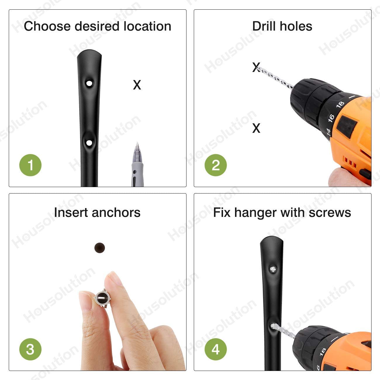 Besttoolifes Lot De 4 Crochets Muraux Robustes En Forme De L Pour