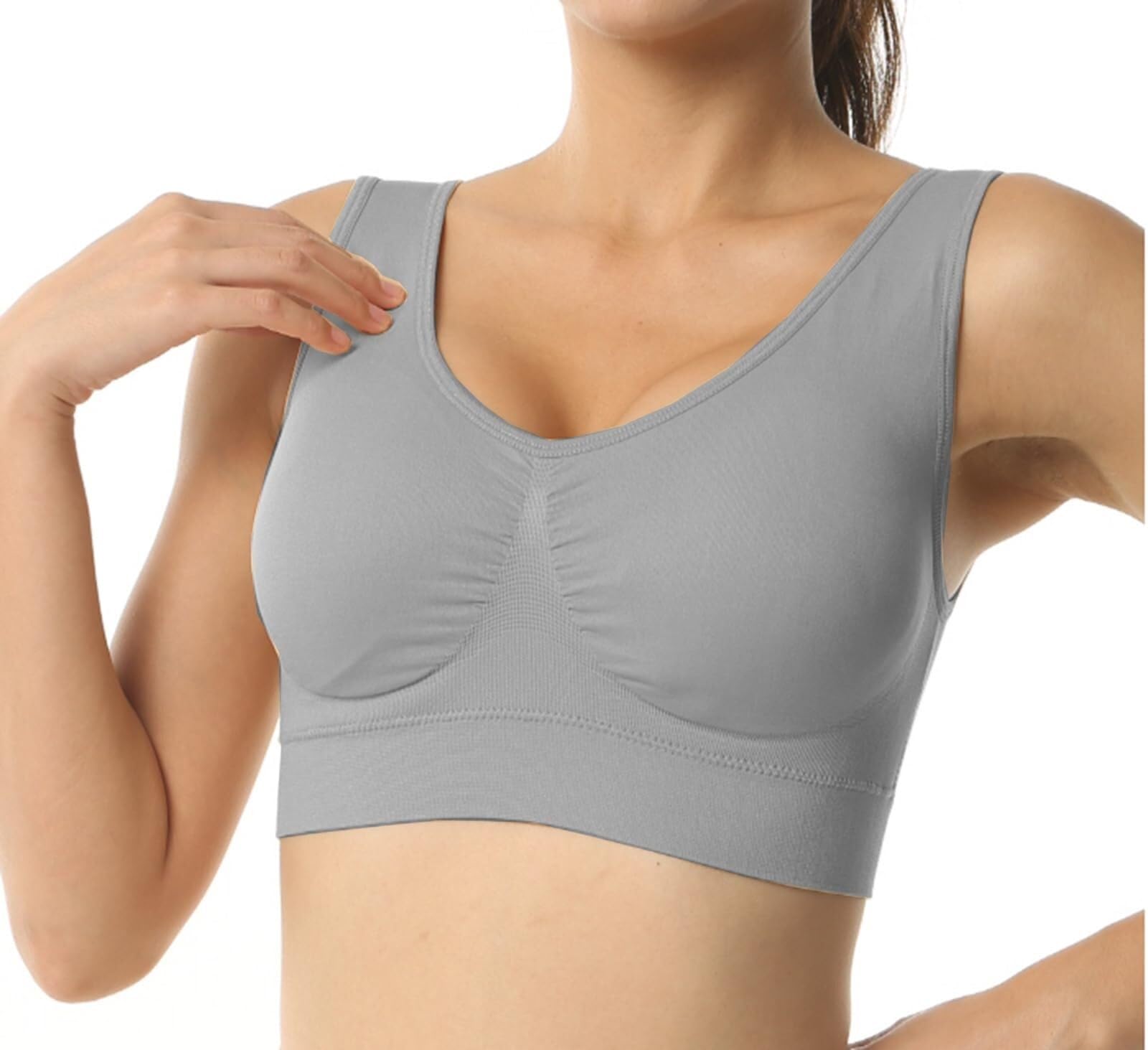 Reggiseno Sportivo Donna Reggiseno Sportivo da Donna Fitness Corsa Yoga Reggiseno Elasticizzato Traspirante E Confortevole Senza Cuciture Comfort Reggiseno Sportivo(G,3XL)